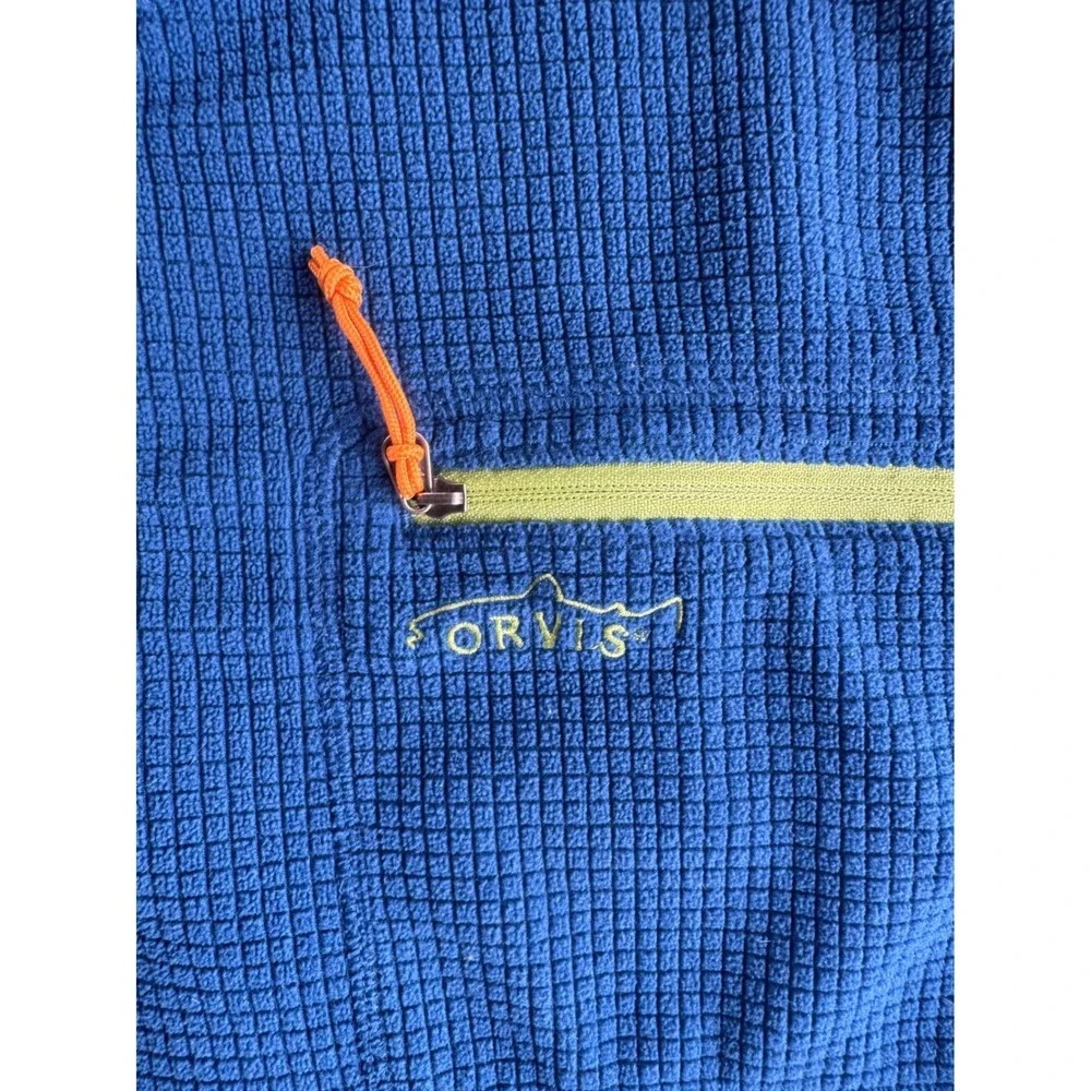 Orvis Trout Bum Fleece Pullover XXL Blue 1/4 Zip Outdoor Gorpcore Dadcore Hiking